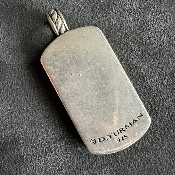 David Yurman XL XLarge Picasso Jasper Dog Tag Pendant - RARE - Picture 9 of 15